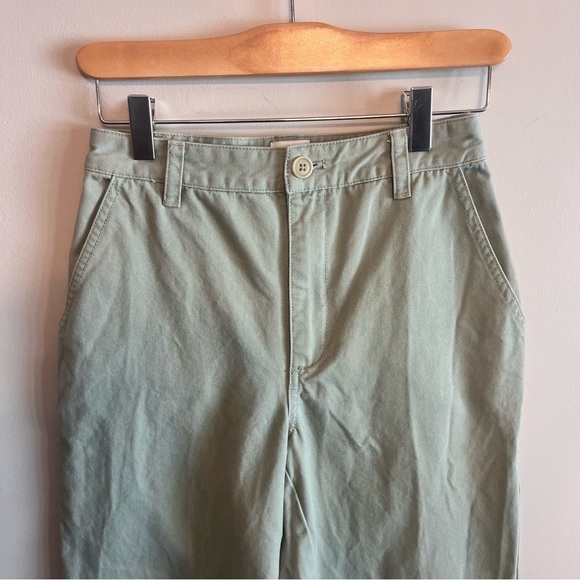 Aritzia Sunday Best Jaden Straight Leg Pant Seagrass Green 100% Cotton 0 - Picture 4 of 10